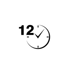 12 hour clock icon isolated on transparent background
