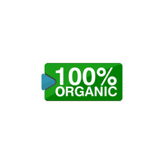 100% organic icon isolated on transparent background