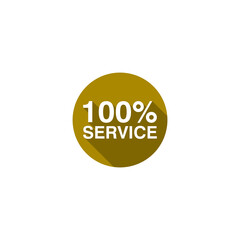 100 percent service sign isolated on transparent background
