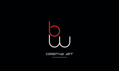BW, WB, B, W abstract letters logo monogram