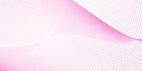 Abstract background with waves for banner. Medium banner size. Vector background with lines. Element for design isolated on white. Pink and white colors. Beauty, girls