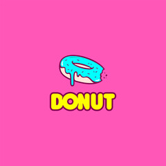 cartoon donuts logo design. Vector illustration of donut Cartoon Style. modern logo design vector