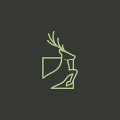 elegant deer logo design. Vector illustration of deer line art style. modern logo design vector