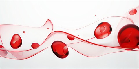Red Blood Cells Gracefully Float in the Air Against a Clean White Background