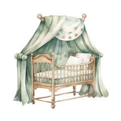 Watercolor baby furniture for the nursery