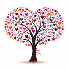 a tree with many hearts