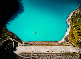 Aerial view of Big Almaty Mountain Lake