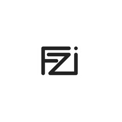Minimalist style FZi letter logo design vector