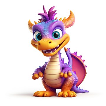 a cartoon dragon with a white background