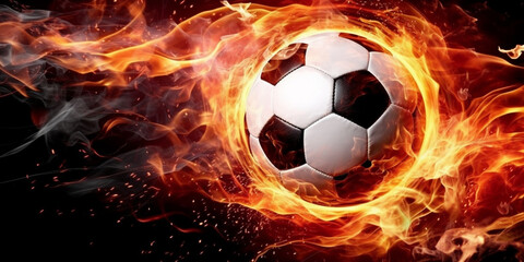 Fototapeta premium Blazing Soccer Ball