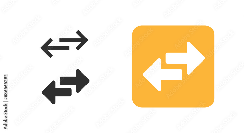 Poster change exchange icon arrows simple vector graphic, transfer swap switch logo symbol pictogram button