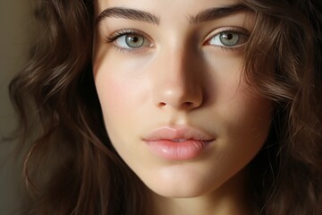 Obraz premium woman's face close up in soft light