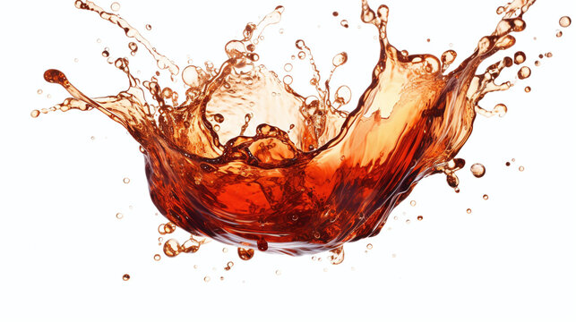 cola splash on white bg