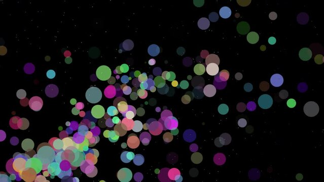 Lots of colorful circles and particles, alpha channel