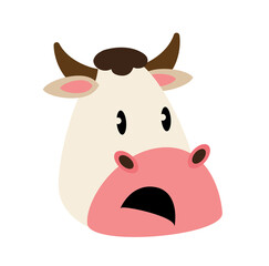 cute cow face character	
