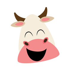 cute cow face character	
