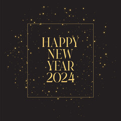 Happy new year 2024 elegant modern greeting, typography elegant background, clean minimalist greeting for social media