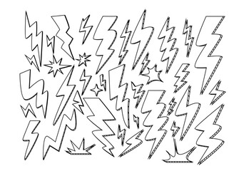 Lightning doodle hand drawn icon design