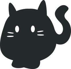 Cute Black Cat Illustration 
