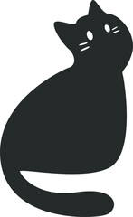 Cute Black Cat Illustration 