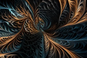 Foto op Canvas **abstract computer generatid fractal design.A fractal is a never- ending pattern. fractals are infinitely complex patterns thet are self-similar across different scales- © Mazhar