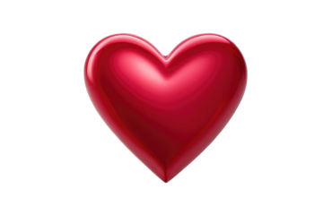 a high quality stock photograph of a single red heart symbol isolated on a white background