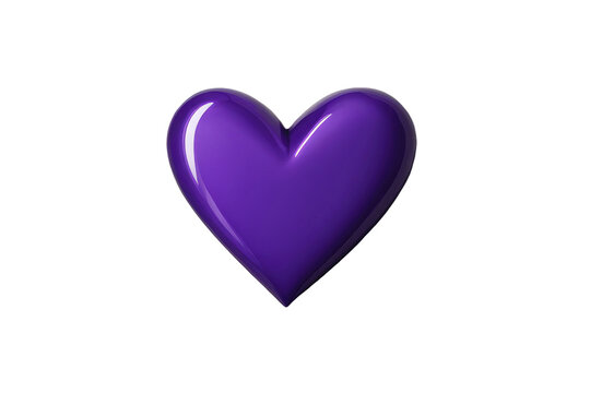 a high quality stock photograph of a single purple heart symbol isolated on a white background
