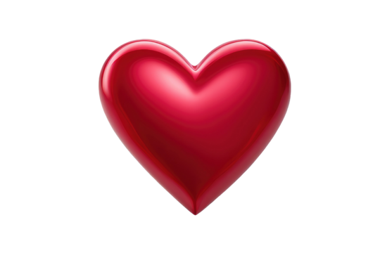 a high quality stock photograph of a single red heart symbol isolated on a white background