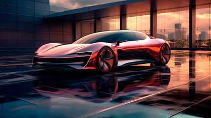 Driverless car or autonomous car. Futuristic transport technology concept.