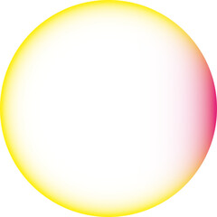 Gelber Kreis, roter Lichteinfall und Farbverlauf zur Mitte, mit scharfem Rand, transparenter Innenfläche und Hintergrund - als Überlagerung, Overlay und anderweitigen Gestaltungsmöglichkeiten
