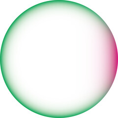 Grüner Kreis, roter Lichteinfall und Farbverlauf zur Mitte, mit scharfem Rand, transparenter Innenfläche und Hintergrund - als Überlagerung, Overlay und anderweitigen Gestaltungsmöglichkeiten