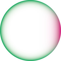 Grüner Kreis, roter Lichteinfall und Farbverlauf zur Mitte, mit scharfem Rand, transparenter Innenfläche und Hintergrund - als Überlagerung, Overlay und anderweitigen Gestaltungsmöglichkeiten