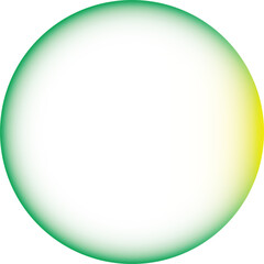 Grüner Kreis, gelber Lichteinfall und Farbverlauf zur Mitte, mit scharfem Rand, transparenter Innenfläche und Hintergrund - als Überlagerung, Overlay und anderweitigen Gestaltungsmöglichkeiten