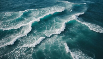 Fototapeta na wymiar aerial view of waves in the middle of the sea. landscape nature background