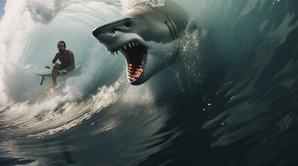 Surfing with sharks
