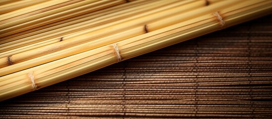 Side view abstract texture background of bamboo mat photographed