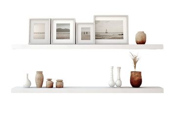 Gallery Shelf Isolated on Transparent Background. Ai