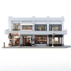 white Shop house 3D classic Illustration 3d Render 
Created using generative AI tools