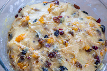 Fibrous dough for sweet pastries For sweet bread products.