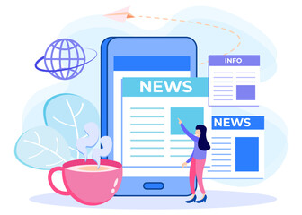 Illustration vector graphic cartoon character of news