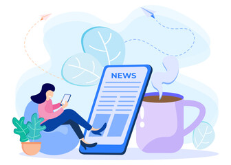 Illustration vector graphic cartoon character of news