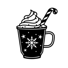 Christmas hot chocolate SVG File. 