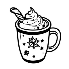 Christmas hot chocolate SVG File. 