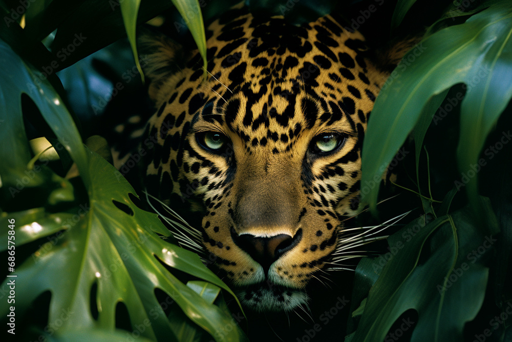 Poster an abstract interpretation of panther forms adorned with intricate patterns, seamlessly integrated i