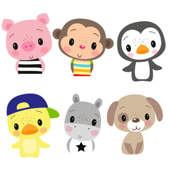 Cute Animals on a white background