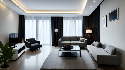 Obraz na płótnie Canvas interior of modern living room