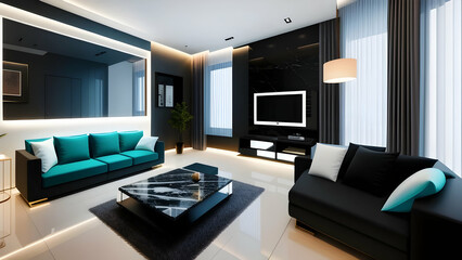Fototapeta na wymiar interior of modern living room