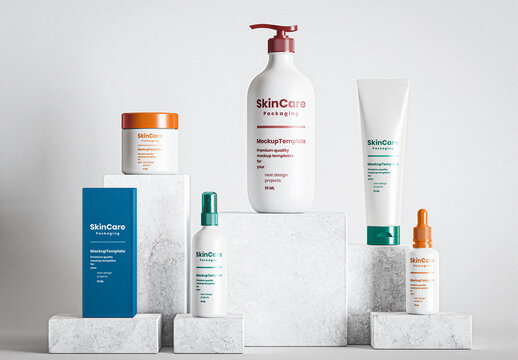Skin Care Packaging Set Mockup