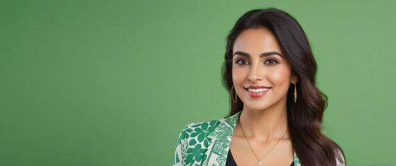 Fototapeta premium Beautiful Moroccan good woman nice fashion half body eye contact