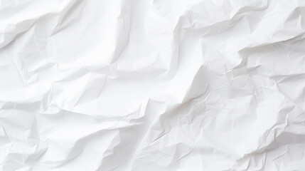 Fototapeta premium White crumpled paper texture. Blank background with creases. Generative AI